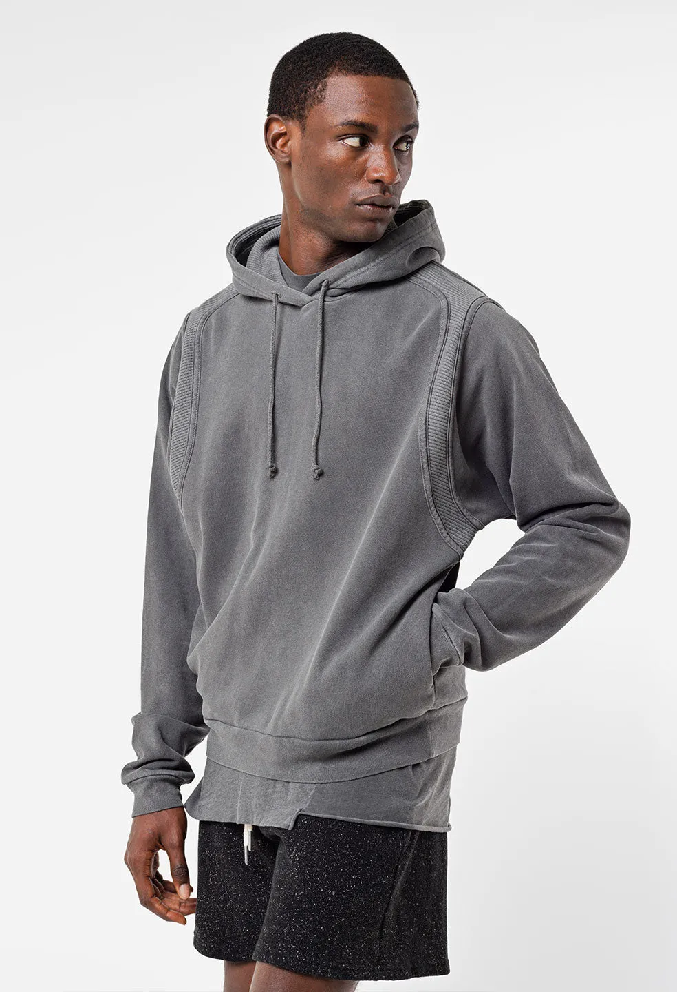 Cross Thermal Hoodie / Washed Black