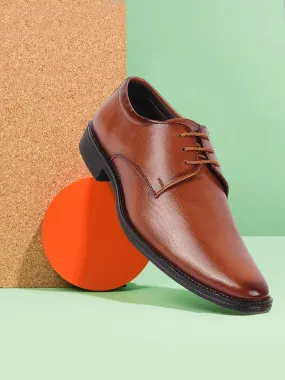 Men Tan Formal Office Work Lace Up Derby Shoes