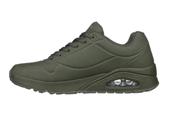 Mens Skechers Uno - Stand On Air Dark Green Sneaker Shoes