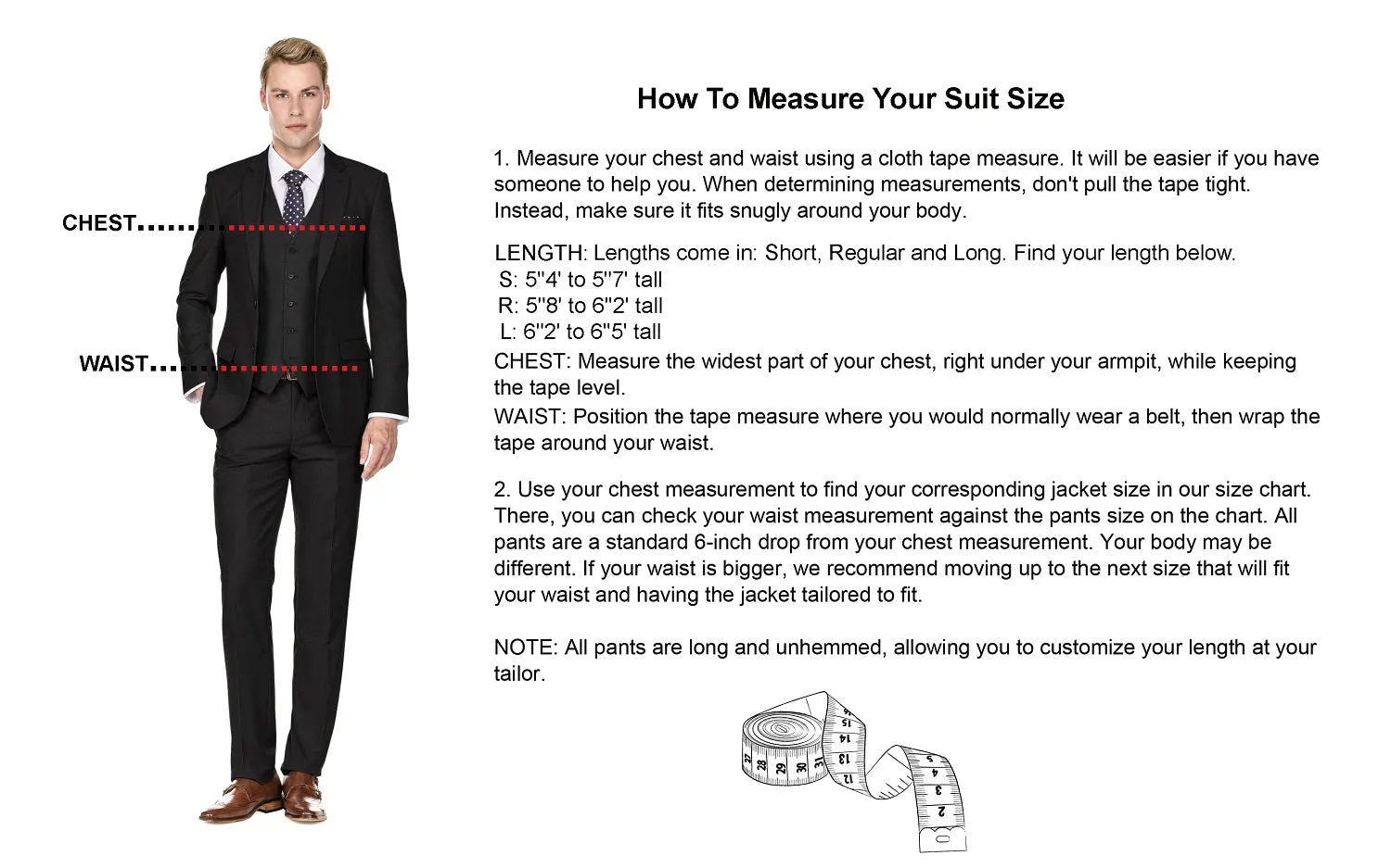 Men's Signature 3-Piece Slim Fit Suits (Black, Navy, Charcoal)