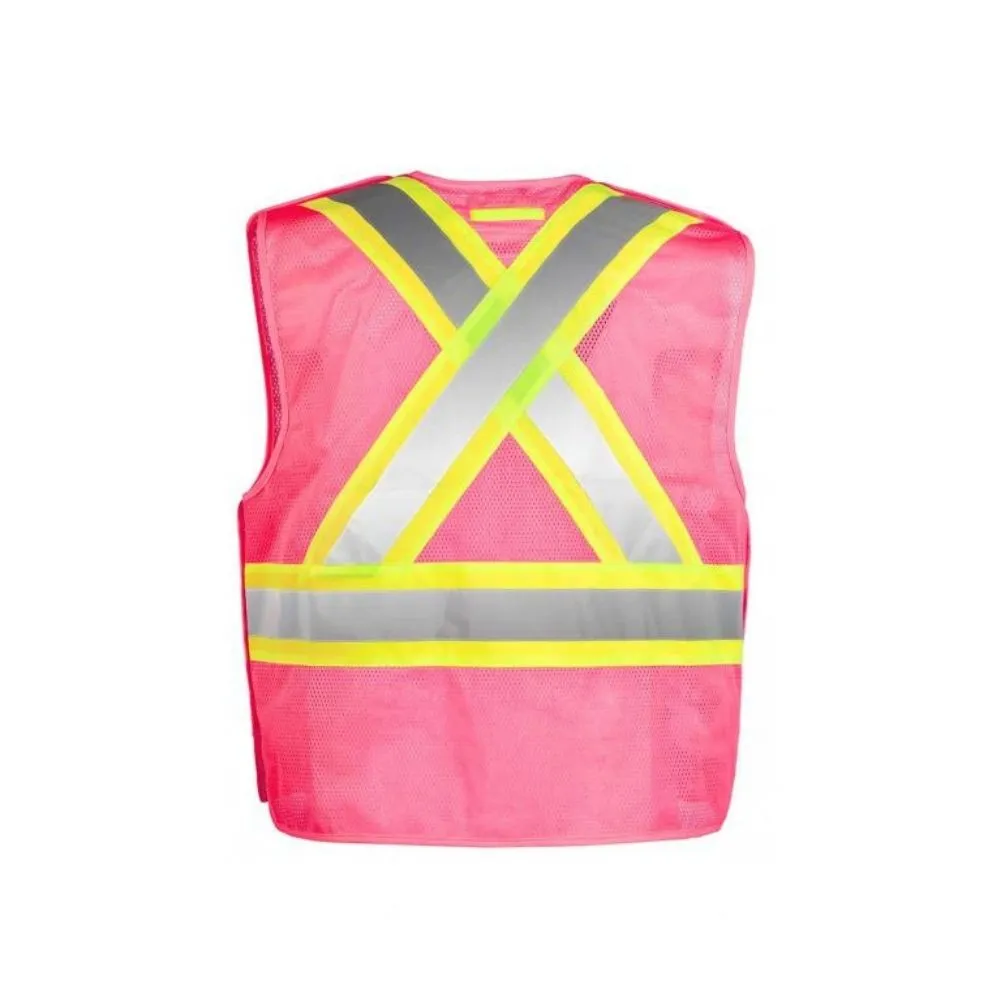 Terra Hi-Vis 5 Point Tear Away Vest - Pink 116523PK