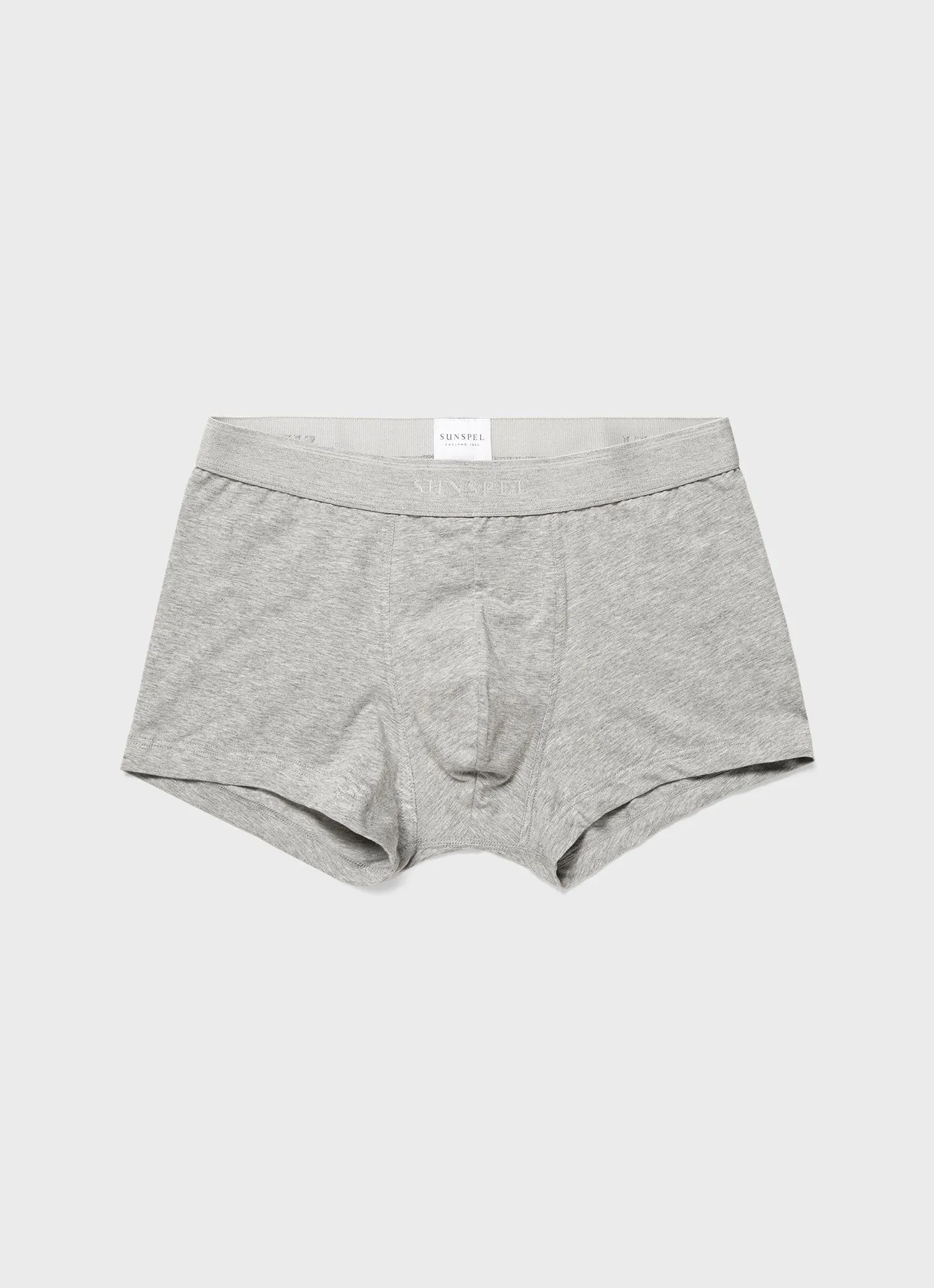 Men's Stretch Cotton Trunks in Grey Melange