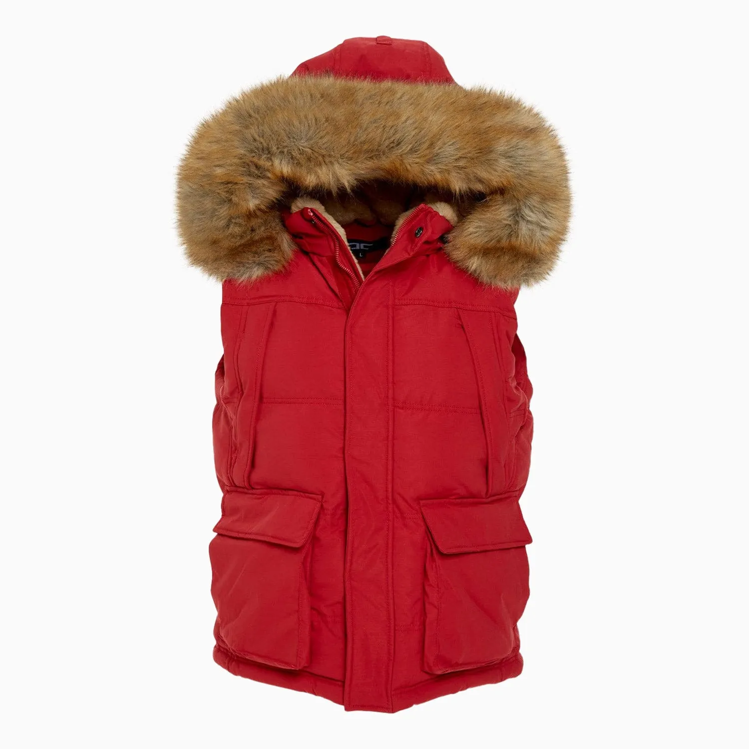 Men's Yukon Fur Lined Hooded Puffer Vest