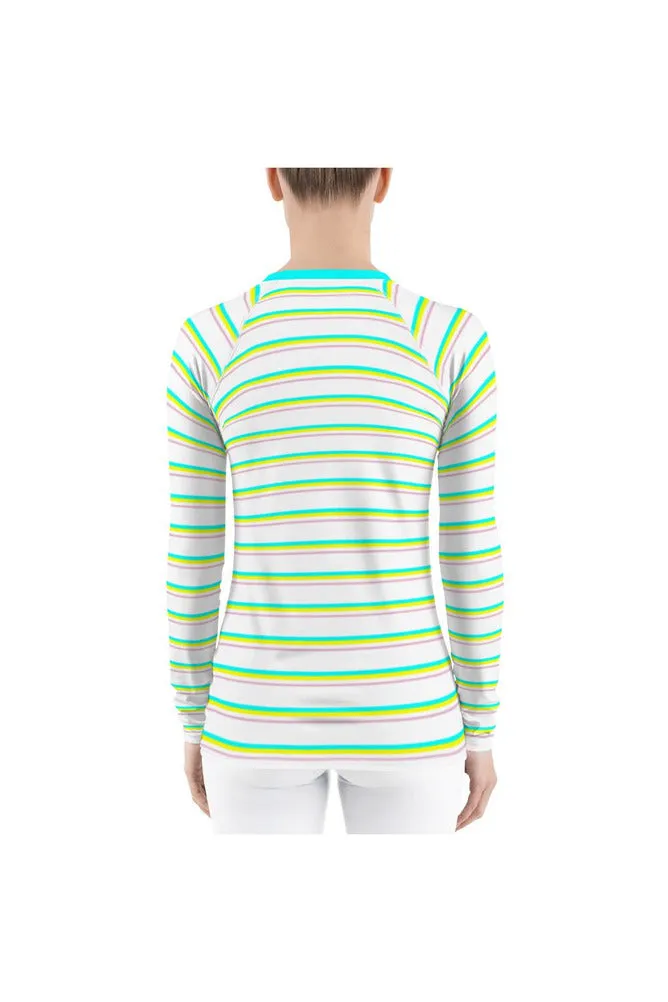 Bright Stripe Women's Rash Guard