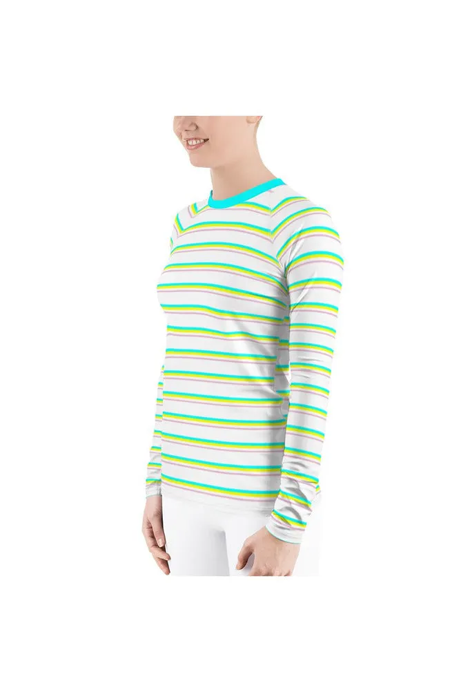 Bright Stripe Women's Rash Guard