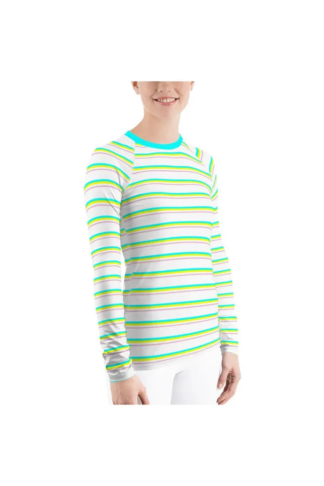 Bright Stripe Women's Rash Guard