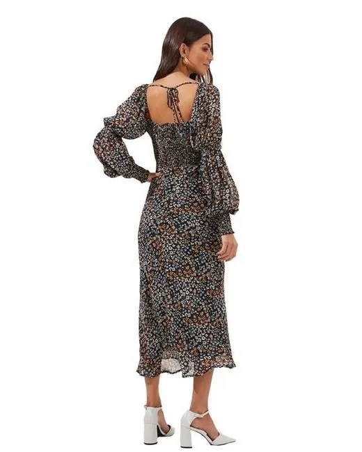 Black multi ditsy floral Salinas dress