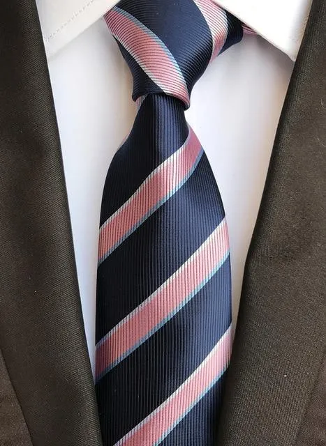 Luxury Silk Necktie, Striped, Plaid