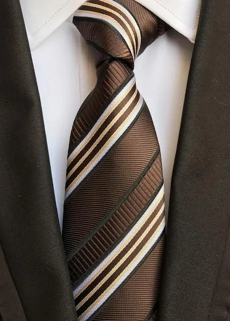 Luxury Silk Necktie, Striped, Plaid