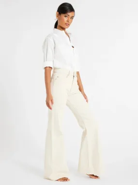 Mille Ashton High Rise Wide Leg Flare Jean in Sand