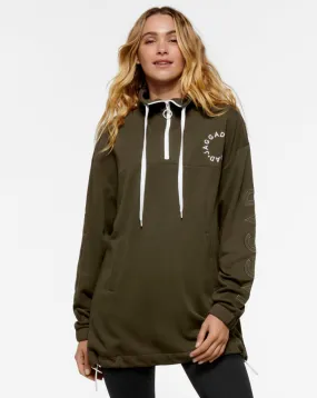 MONTCLAIR LONGLINE ZIP NECK SWEATER OLIVE