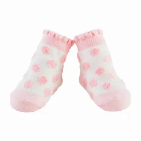 Mud Pie Pink Chenille Dot Baby Socks