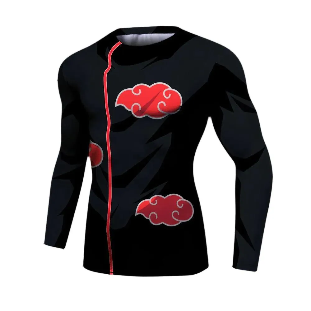 Naruto 'Akatsuki' Elite Long Sleeve Compression Rash Guard Set