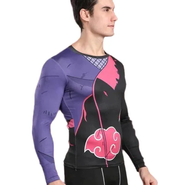 Naruto Battle Damaged 'Akatsuki' Long Sleeve Compression Rash Guard