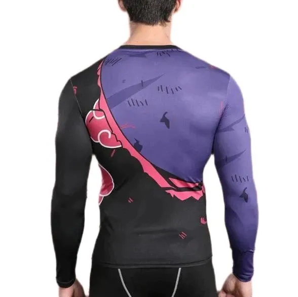 Naruto Battle Damaged 'Akatsuki' Long Sleeve Compression Rash Guard