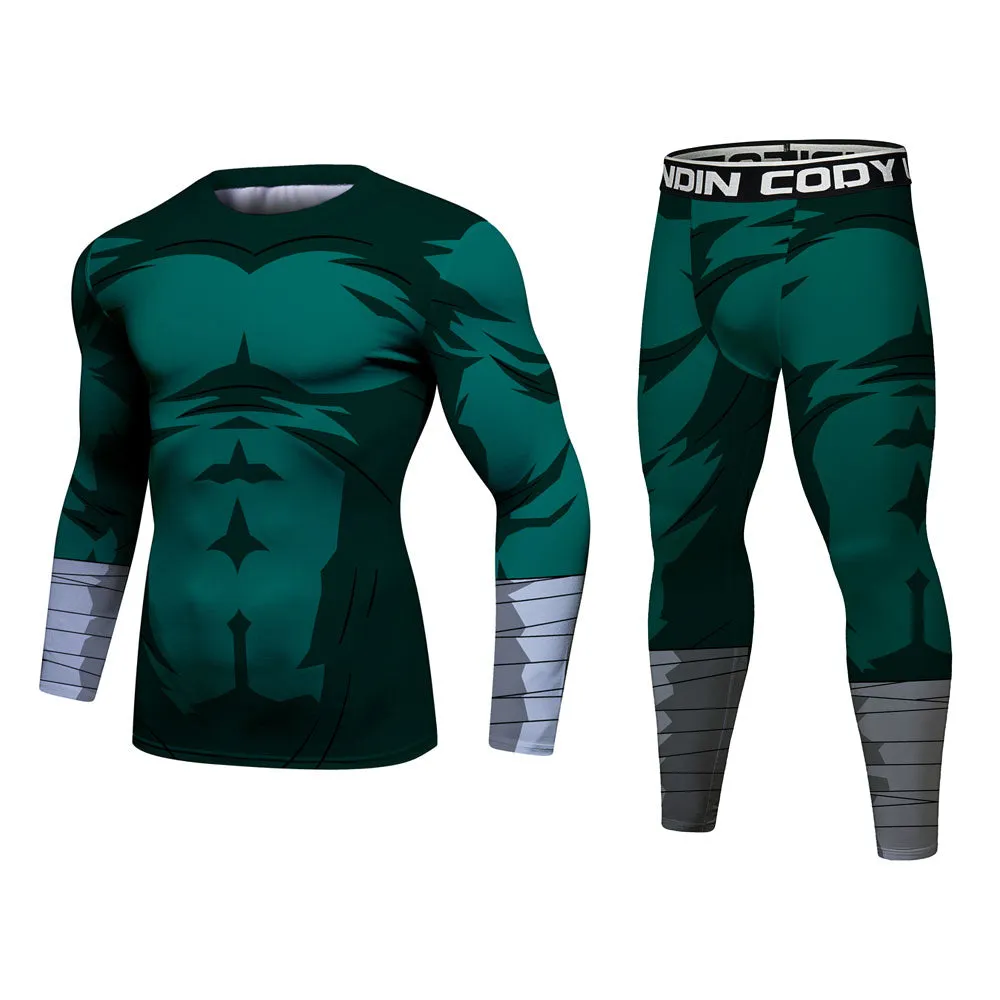 Naruto 'Rock Lee ' Elite Long Sleeve Compression Rash Guard Set