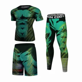 Naruto 'Rock Lee | 2.0' Elite Three Piece Short Sleeve Compression Rash Guard Set