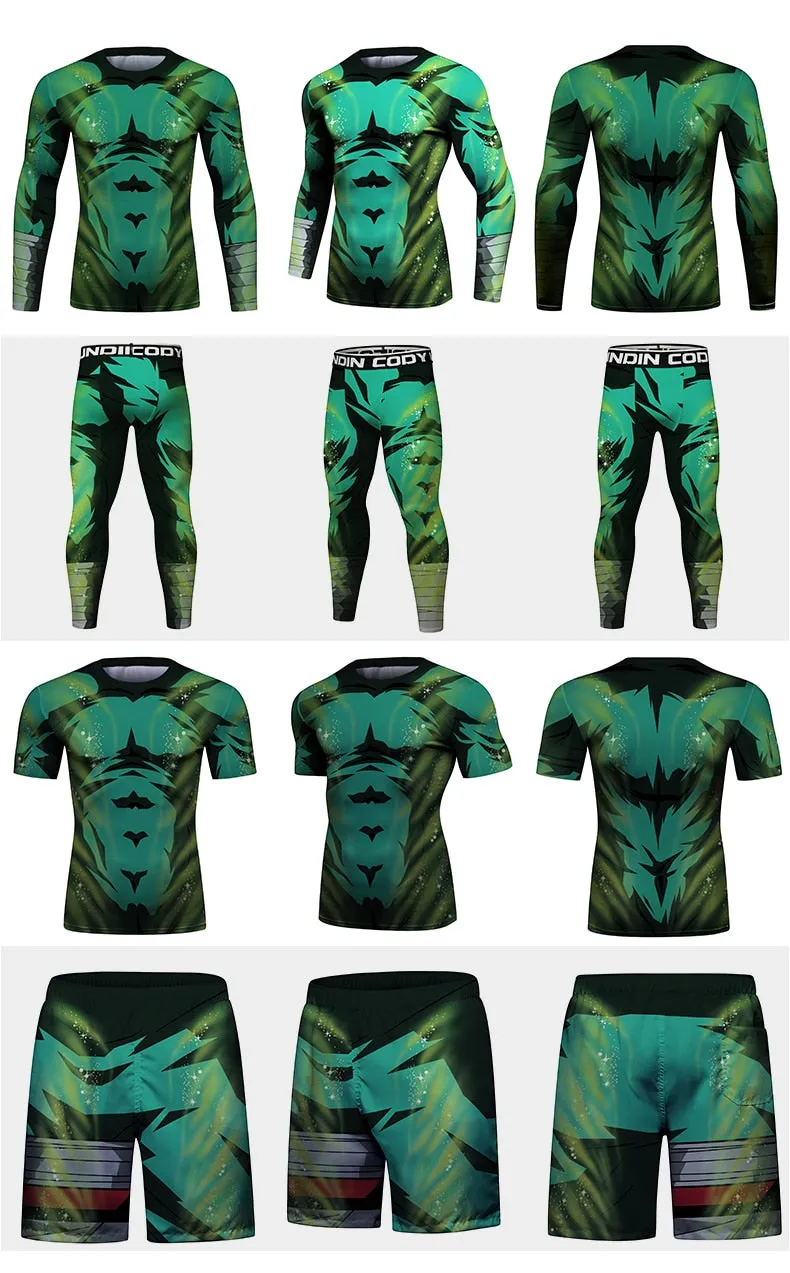 Naruto 'Rock Lee | 2.0' Elite Three Piece Short Sleeve Compression Rash Guard Set