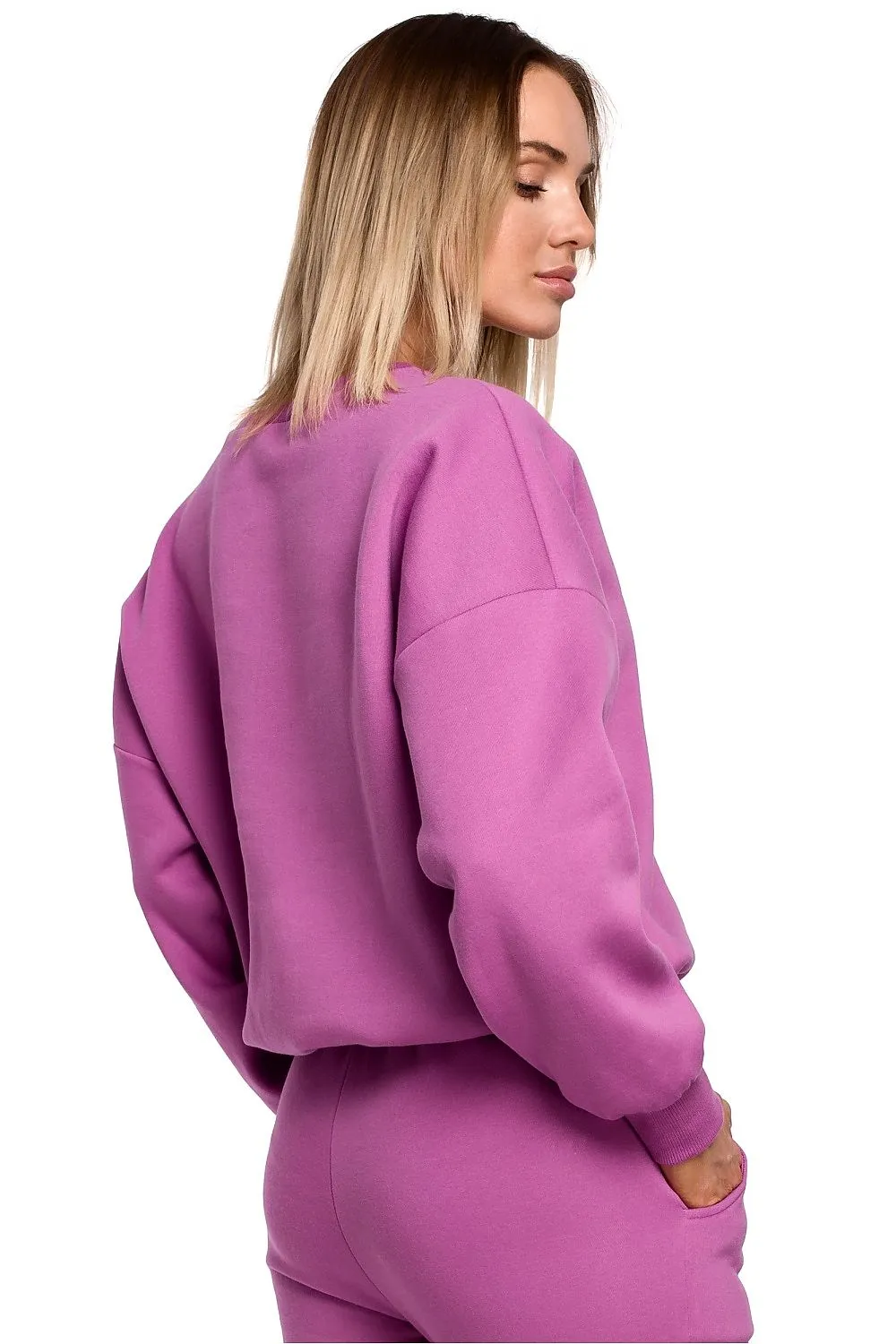 Fuchsia Sweatshirt with Embroidery