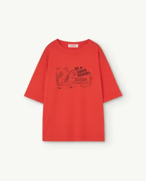 NEW The Animals Observatory | The Westen Rooster T shirt- Red