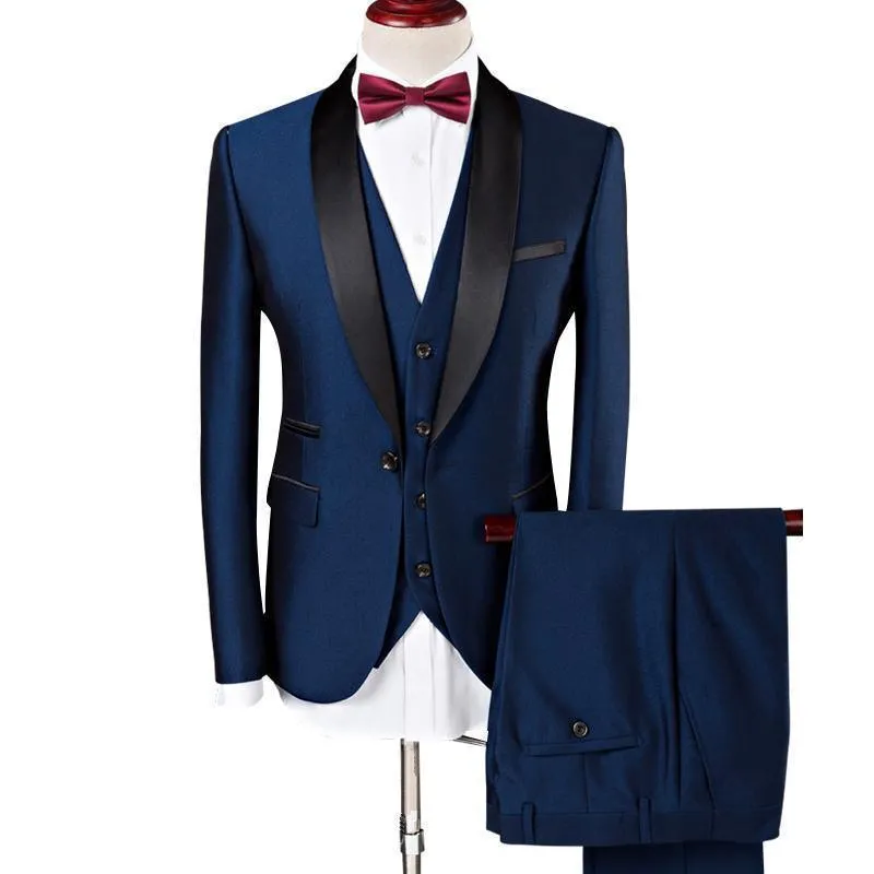 Shawl Collar Tuxedo 3 Piece Suit