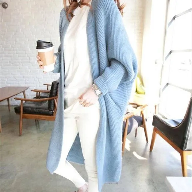 Women's Sweaters Casual Loose Cardigans Single Breasted Puff Hooded Coat