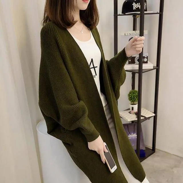 Women's Sweaters Casual Loose Cardigans Single Breasted Puff Hooded Coat