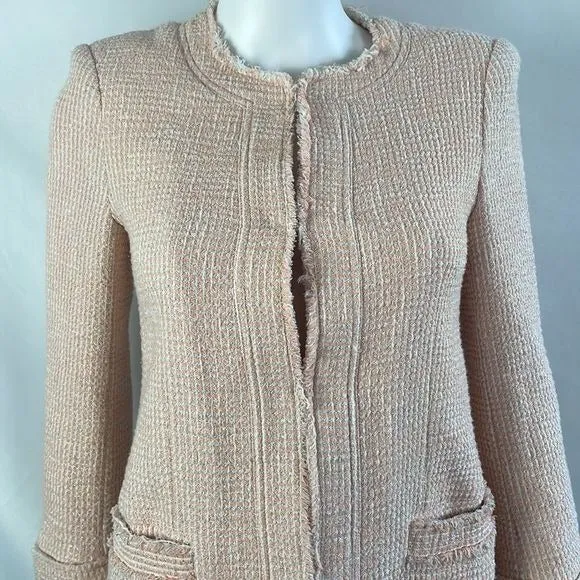 Alice  Olivia Pink Tweed 3/4 Jacket