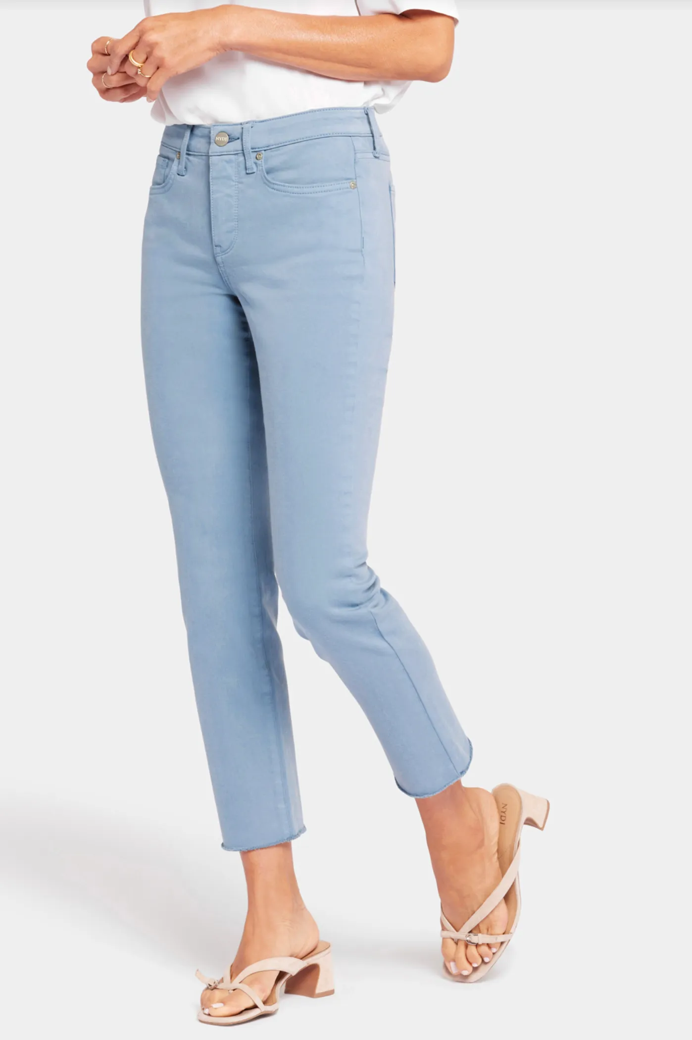 NYDJ Sheri slim ankle jeans, frayed hem