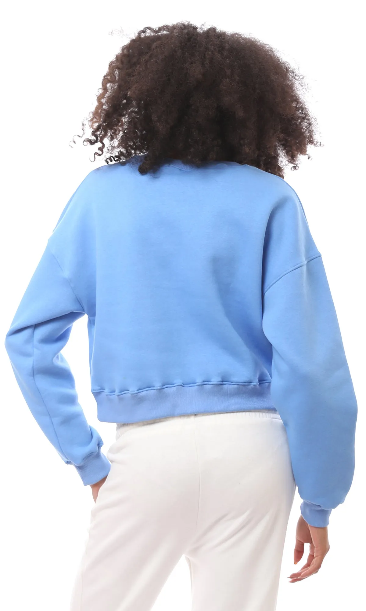 O172715 Crew Neck Printed Chicago Baby Blue Sweatshirt