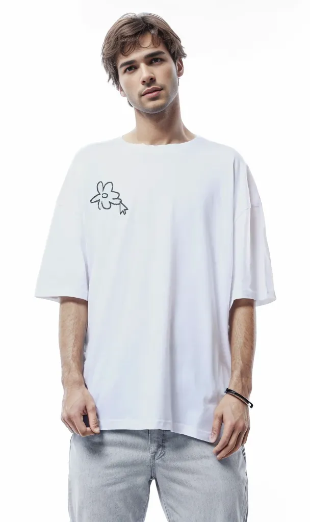 O178404 Iam Just A Happy Guy White Rayon Tee