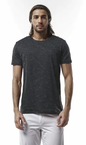 O178875 Heather Black Crew Neck Slip On Tee