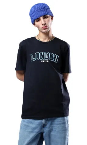 O178971 Slip On Printed London Black Printed Tee