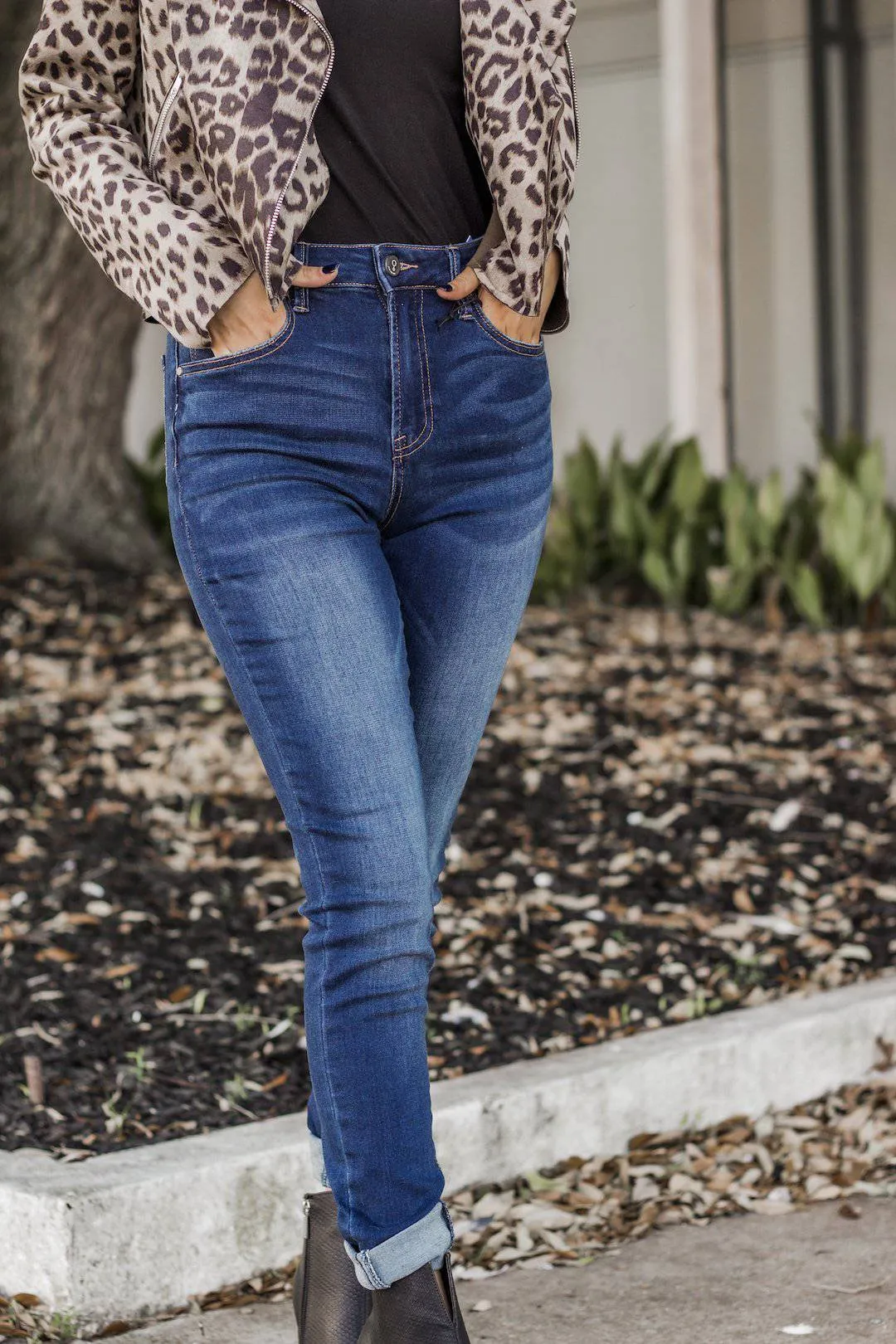 High Waisted Dark Wash Skinny