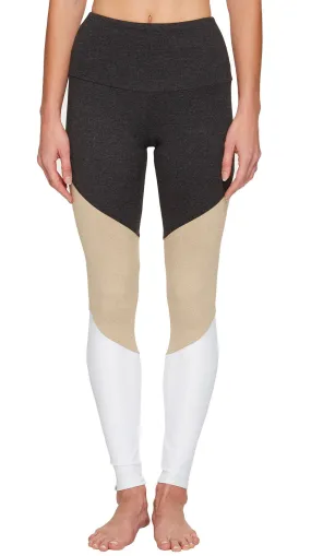 Onzie High Rise Track Legging Taupe Combo