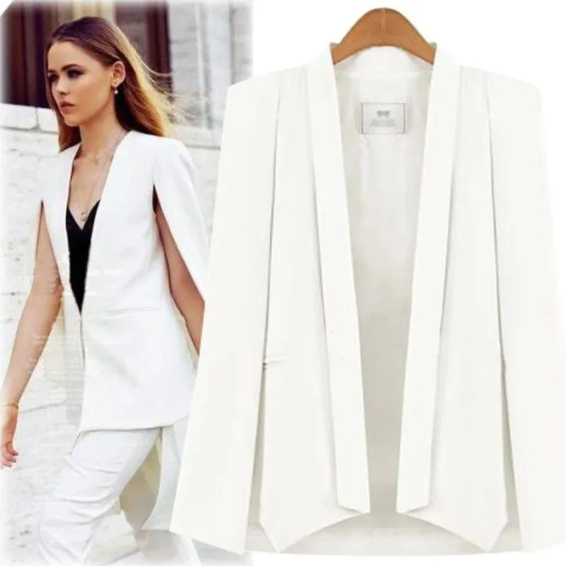 Aurora Cape Blazer in WhiteandBlack