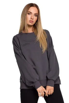 Oversized Sweatshirt in Grey with Print