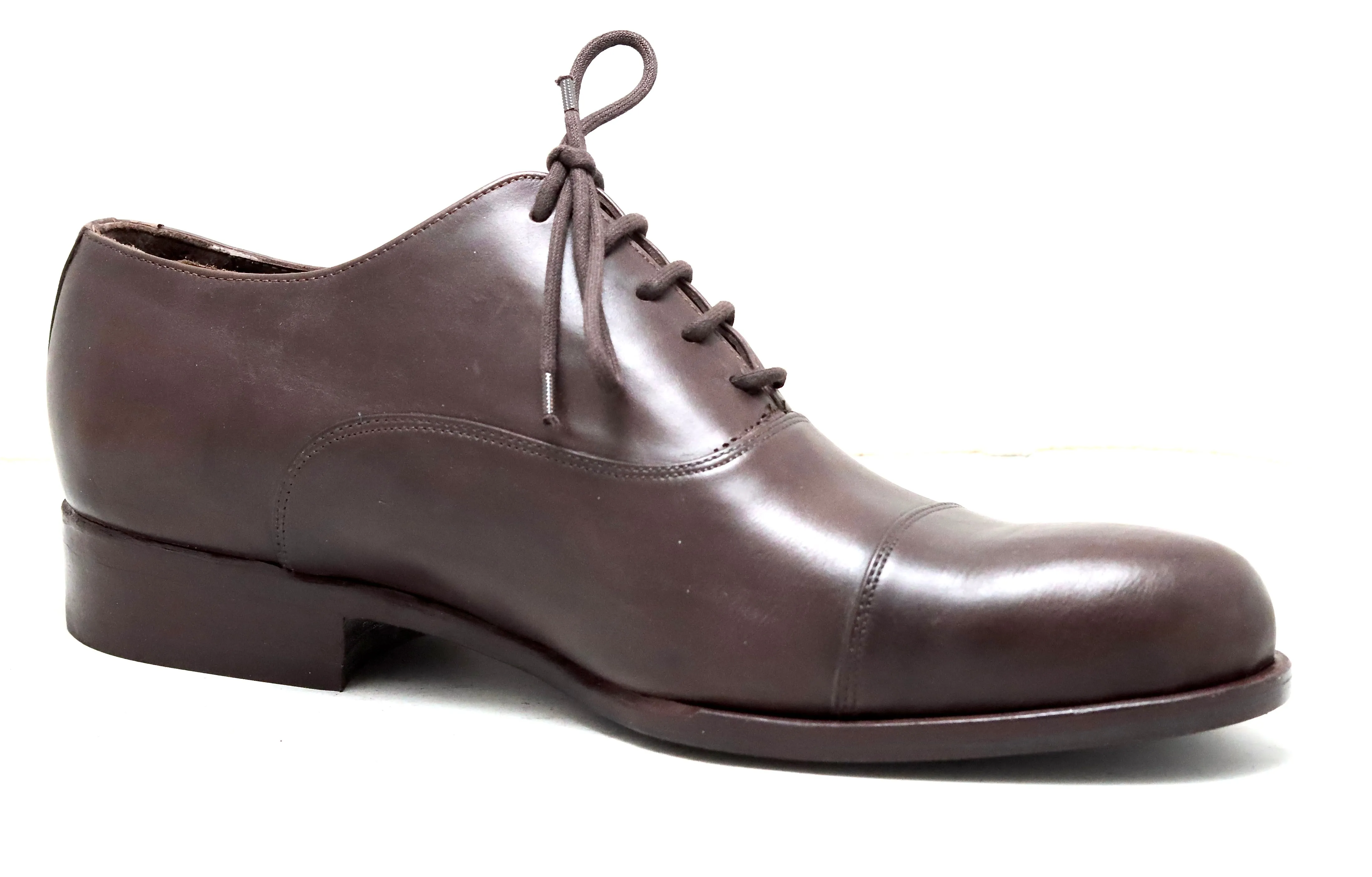 Toe cap oxford |  dark brown  | Calf