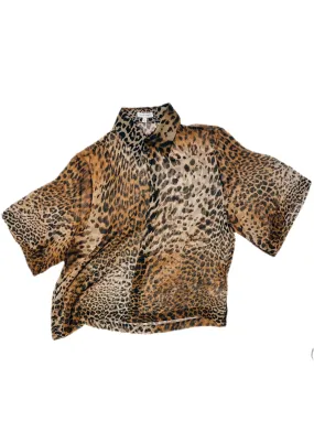 Panic Top in Leopard Silk Chiffon