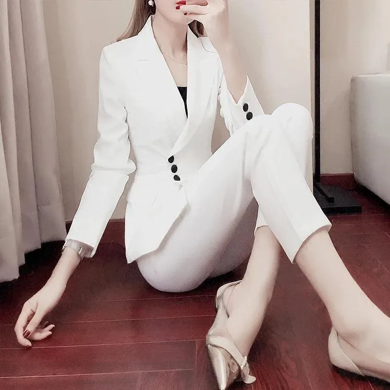 Irregular Women Pant Suit, Side Buttoned