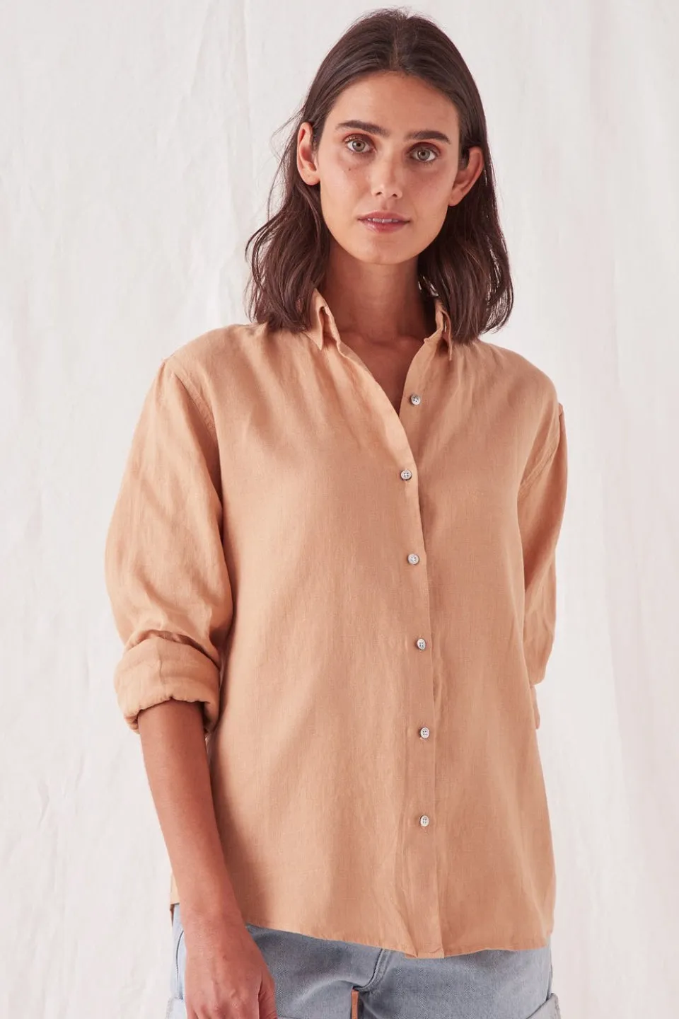 Xander Linen Taupe Shirt