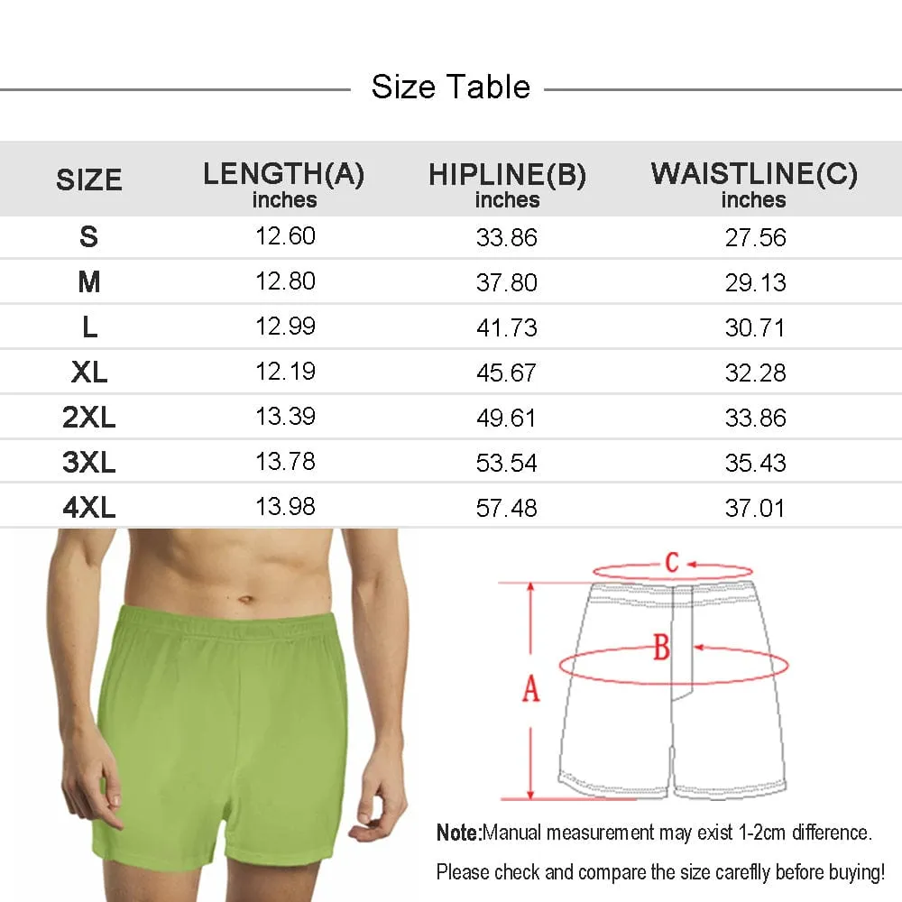 Custom Face Red Lips Multicolor Boxer Shorts Pure Cotton Shorts for Men