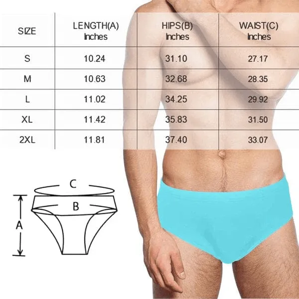 Custom Face Multicolors Triangle Swim Briefs Personalized Face on Men's Swim Trunks