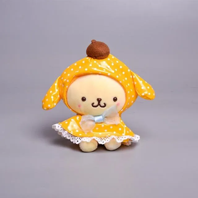 10cm Cartoon Kawaii My Melody Kuromi Cinnamoroll Kt Cat Purin Dog Plush Toy Anime Stuffed Animals Cute Plushie Pendant Doll Toys