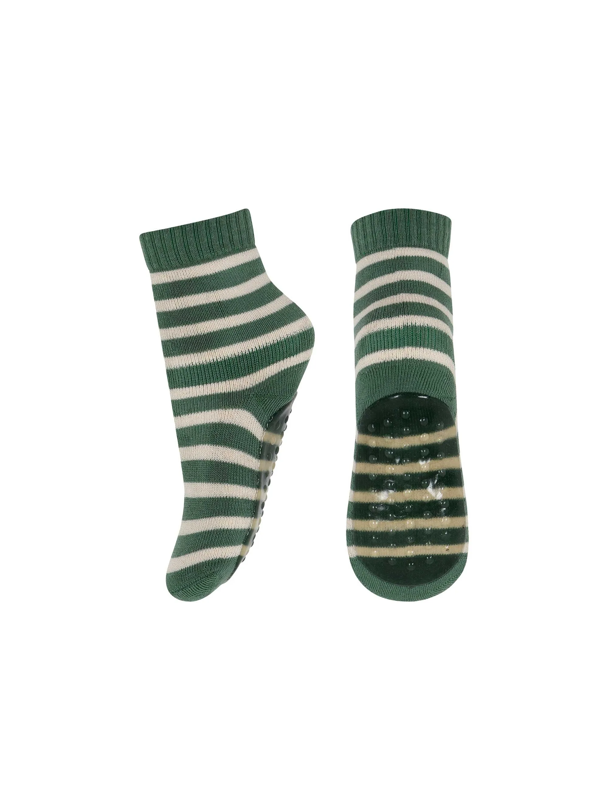 Green Stripe Slipper Socks