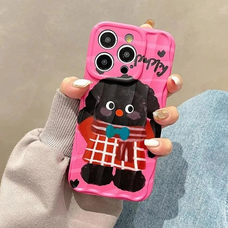 Cartoon Puppy - Pink Cute Phone Case MCPC For iPhone 11, 12, 13, 14, 15, and Pro Max