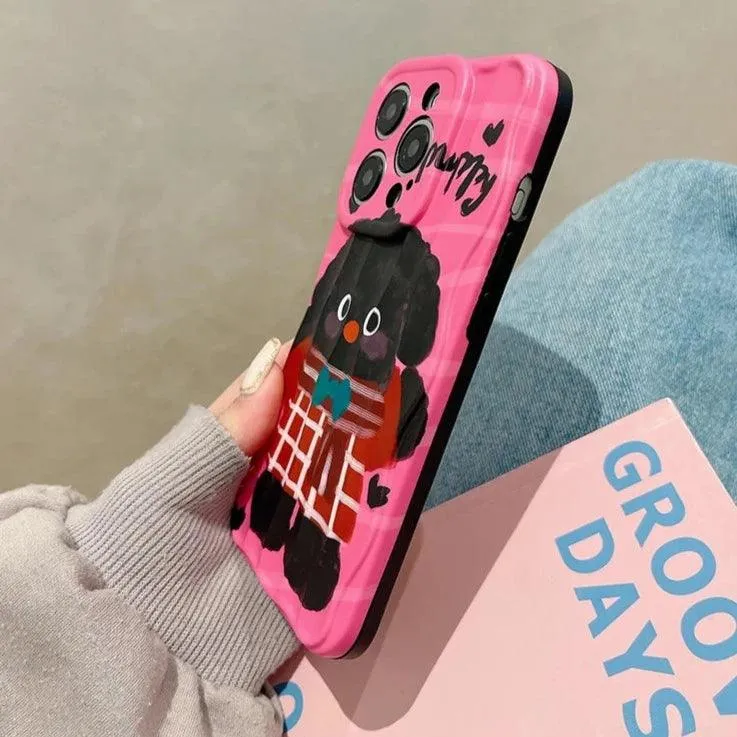 Cartoon Puppy - Pink Cute Phone Case MCPC For iPhone 11, 12, 13, 14, 15, and Pro Max