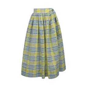 Plaid A-Line Midi Skirt