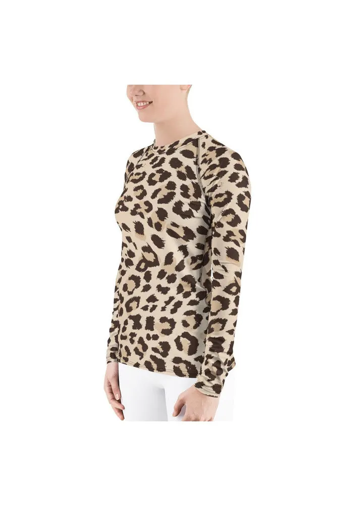 Leopard Print Women's Rash Guard