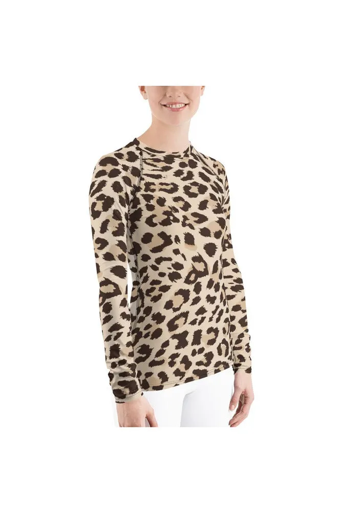 Leopard Print Women's Rash Guard